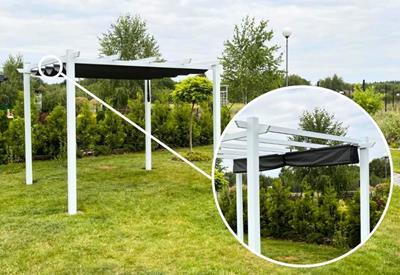 pergola s textilní střechou 3x3