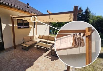 pergola s textilní střechou 3x3