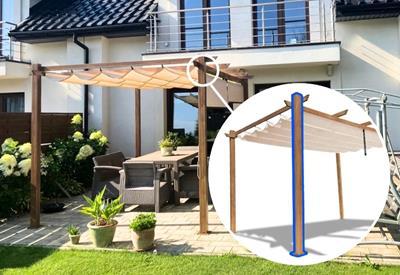 volně stojící hliníková pergola 3x3