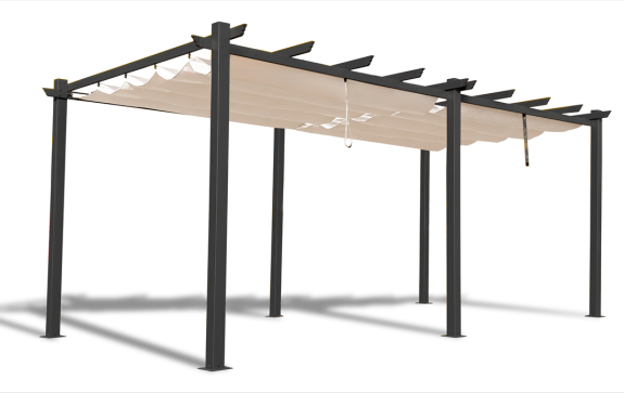 Pergolă terasă metalică Kirn 3x5,5 aluminiu  - Gri crem