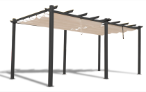 Pergola ogrodowa 3x5,5 z materiałowym dachem Kirn beż - 2025