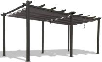 Grafitowa pergola ogrodowa 3x5,5 stelaż aluminiowy Kirn