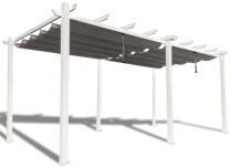Duża pergola tarasowa wolnostojąca Kirn 3x5,5 Biała z szarym dachem
