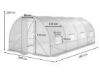 Tunel foliowy metalowy 3x6m z metalowymi drzwiami – zielony