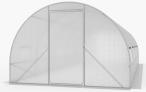 Tunel foliowy metalowy 7,5x3m z metalowymi drzwiami – biały