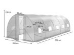 Tunel foliowy metalowy 3x7,5m z metalowymi drzwiami – biały