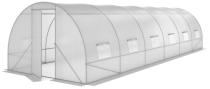 Tunel foliowy z drzwiami na zawiasach, metalowy stelaż 3x9m – biały