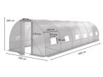Tunel foliowy z drzwiami na zawiasach, metalowy stelaż 3x9m – biały