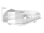 Tunel foliowy z metalowym stelażem i podwójnymi drzwiami 4x9m – biały