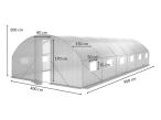 Tunel foliowy metalowy 4x9m z metalowymi drzwiami – biały