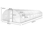 Tunel foliowy 4x12m z metalowym stelażem i drzwiami – biały