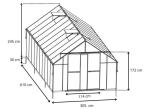 Szklarnia poliwęglanowa 6mm stelaż aluminium 305x610x245cm