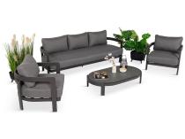 OUTLET - Nowoczesny zestaw mebli ogrodowych premium dla 5 osób Langa - Anthracite