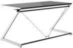 Czarne szklane biurko gabinetowe 152x76cm Z-Line chrome