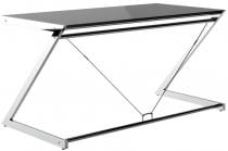 Czarne szklane biurko gabinetowe 152x76cm Z-Line chrome