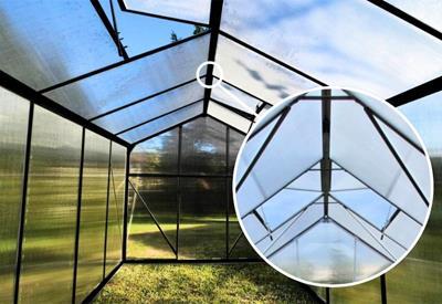 aluminiowy stelaż szklarni z poliwęglanu