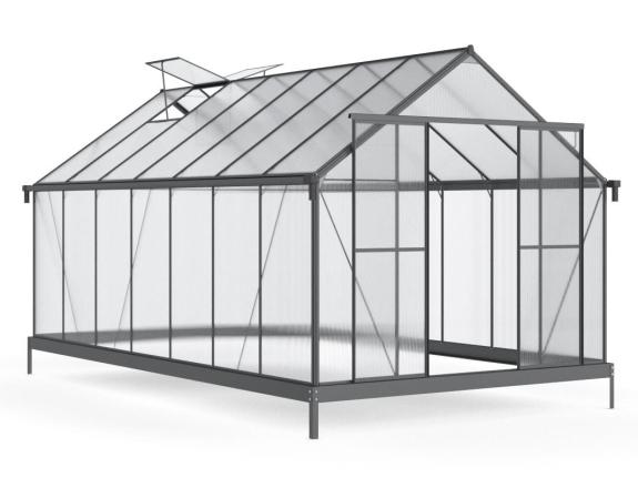 Sera mare din aluminiu cu fundatie din policarbonat 430x250cm - negru