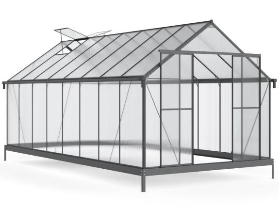 Sera de gradina din aluminiu 490x250cm cu policarbonat - negru