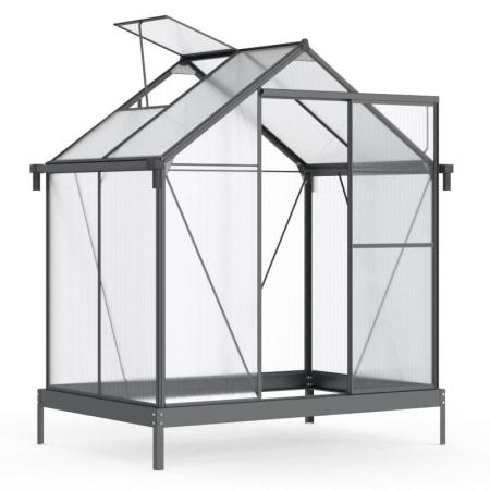 Sera mica de gradina din aluminiu si policarbonat, 130x190cm, rama neagra - Furnivo