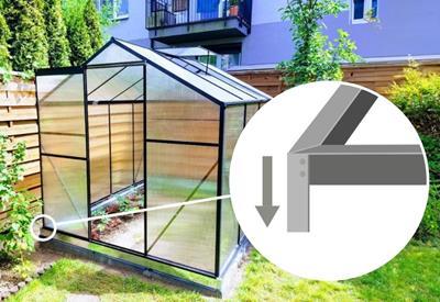 szklarnia ogrodowa z fundamentem i kotwami