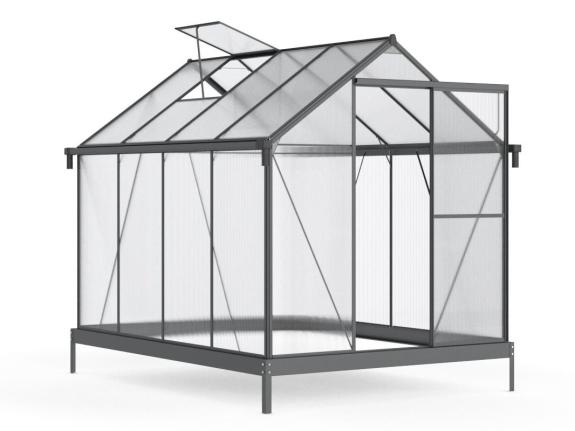 Sera din aluminiu si policarbonat 250x190cm cu rama neagra