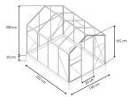 Szklarnia poliwęglanowo aluminiowa 2x2,5 z czarną ramą - 250x190cm
