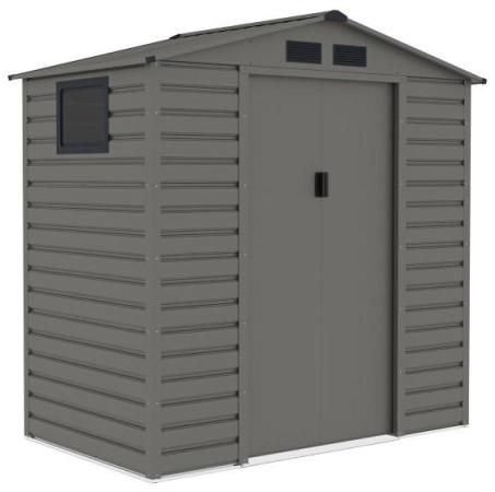 Căsuță de grădină metalică Dummer 213x131x213cm – Argintiu închis GA15 - Gartwerk