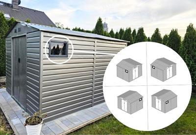 domek narzędziowy z oknem