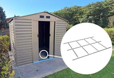 stelaż pod podłogę w domku metalowym