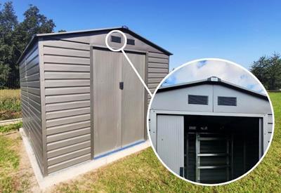 szopa ogrodowa z wywietrznikami