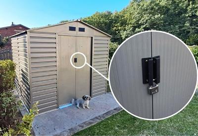 metalowy domek narzędziowy