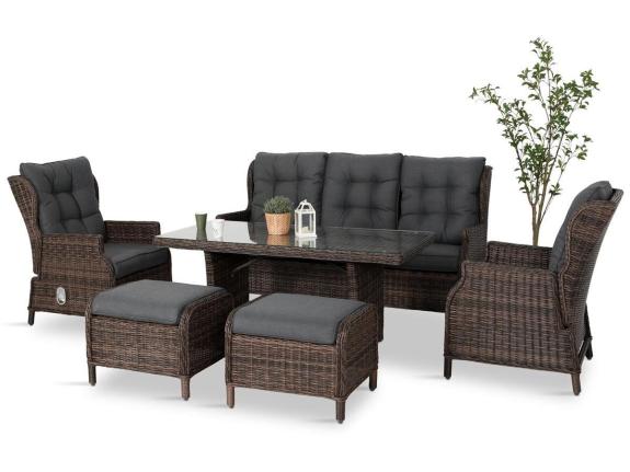 Set terasa ratan aluminiu Laritto Dining, 5 pers Maro