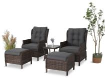 Komplet mebli ogrodowych z technorattanu z funkcją Relax Laritto Duo - Dark Brown