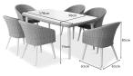 Stół i krzesła na taras technorattan Cioso Dining 6+1 - Antracite