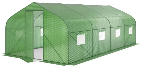 Solar pentru grădină 3x6 Jasmin, structură oțel cu ușă, folie polietilenă, verde - Agrinker