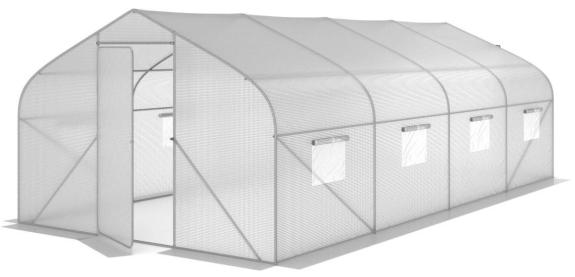 Solar pentru gradină 3x6 Jasmin, structur- oțel cu ușă, folie polietilenă, alb - Agrinker