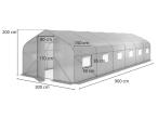 Zielony tunel foliowy metalowy 3x9m Jasmin z drzwiami