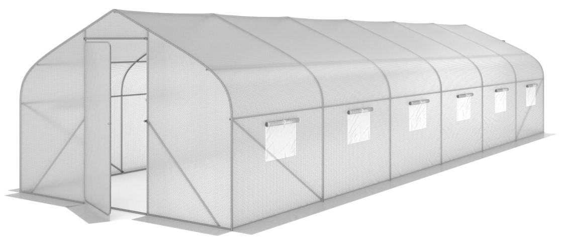 Folia na tunelu Jasmin 3x9m z metalowymi drzwiami - wizualizacja