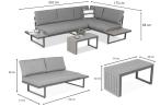 Zestaw mebli ogrodowych z modułowym narożnikiem Vernon - Grey