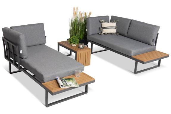 Vernon grafitová modulární rohová pohovka - hliníkový rám