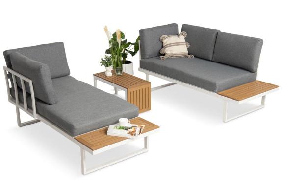 Hliníkový zahradní nabytek s lenoškou Vernon Bílý