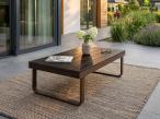 Stolik ogrodowy 110x60x32 cm ze stołem imitującym drewno - Dark Grey