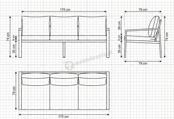 Schemat techniczny sofy