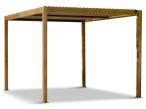Aluminiowa wolnostojąca pergola tarasowa 3x3 w kolorze drewna Lufel - Woodlook