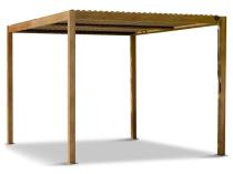 Aluminiowa wolnostojąca pergola tarasowa 3x3 w kolorze drewna Lufel - Woodlook