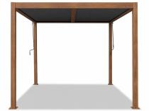 Aluminiowa pergola tarasowa w kolorze drewna 3x4 z lamelami Woodlook Lufel