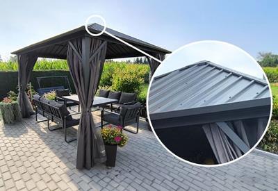 pawilon ogrodowy z poliwęglanowym dachem