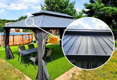 pawilon ogrodowy z poliwęglanowym dachem