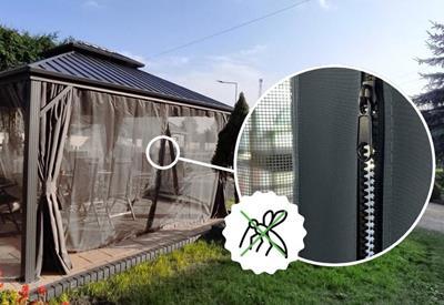 pawilon ogrodowy z moskitierą