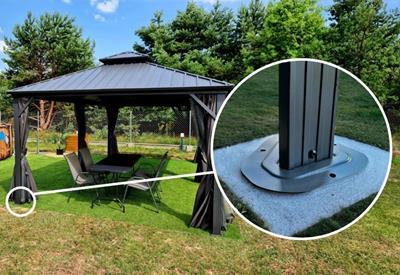 stopka montażowa w pawilonie ogrodowym